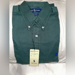 Ralph Lauren Men's Dark Green Button Down Shirt